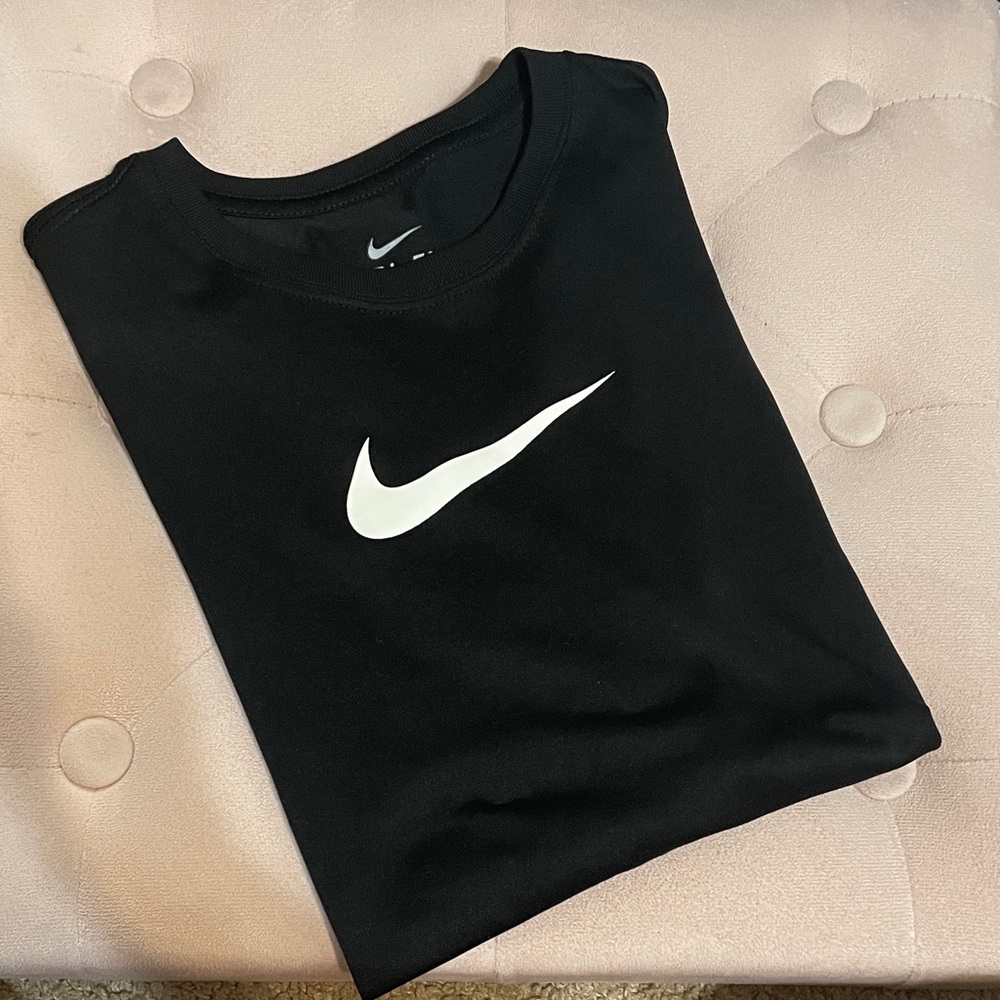 Nike Black Tee with White Swoosh